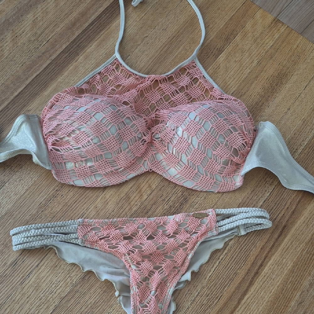 Luli Fama Pink and Silver Bikini